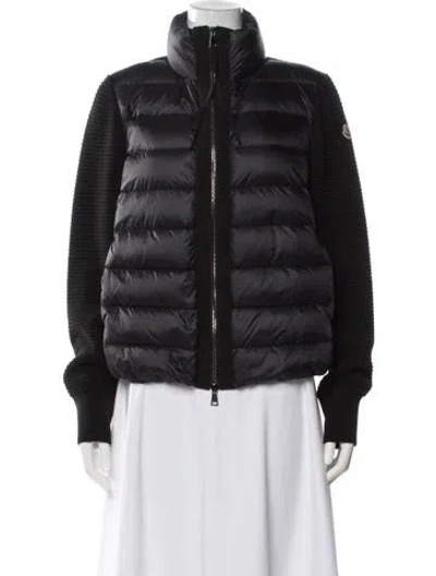 Pre-owned Moncler Virgin Wool Bomber Jacket In Gray