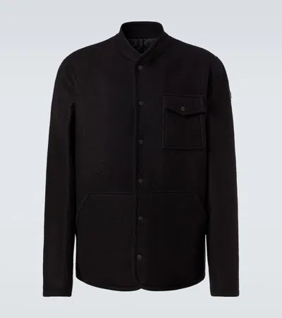 Moncler Virgin Wool Bouclé Overshirt In Black