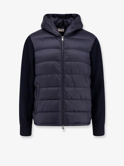 MONCLER VIRGIN WOOL CARDIGAN/JACKET WITH PADDED INSERTS
