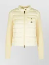 Moncler Virgin Wool Cashmere Blend Knit Cardigan In Yellow