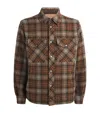 Moncler Virgin Wool Check Overshirt In Yellow