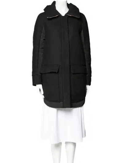 Pre-owned Moncler Virgin Wool Coat In Black