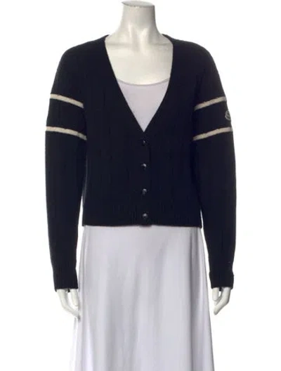 Pre-owned Moncler Virgin Wool Colorblock Pattern Sweater In Black