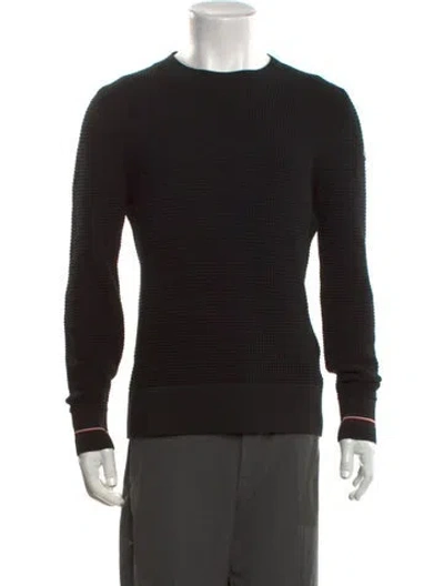 Pre-owned Moncler Virgin Wool Crew Neck Pullover In Black