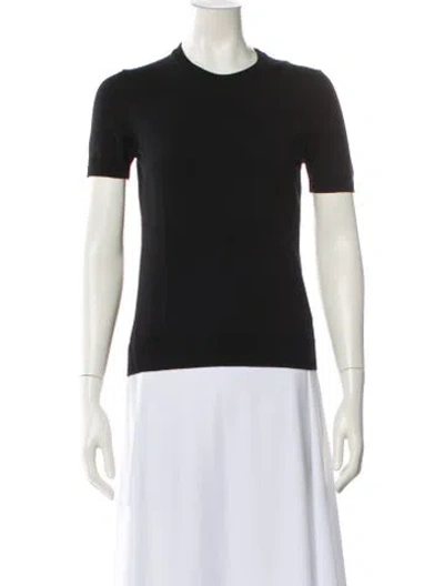 Pre-owned Moncler Virgin Wool Crew Neck Sweater In Black