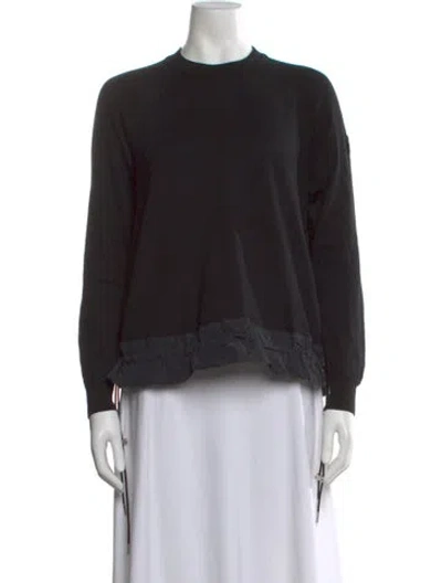 Pre-owned Moncler Virgin Wool Crew Neck Sweater In Black