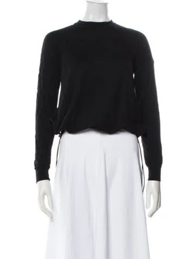 Pre-owned Moncler Virgin Wool Crew Neck Sweater In Black