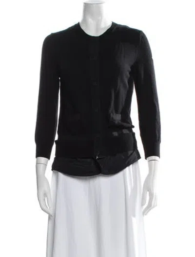 Pre-owned Moncler Virgin Wool Crew Neck Sweater In Black