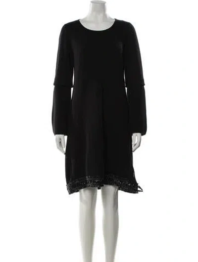 Pre-owned Moncler Virgin Wool Crew Neck Sweater In Black