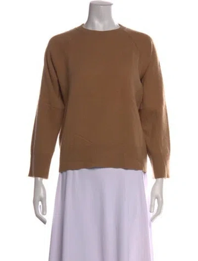 Pre-owned Moncler Virgin Wool Crew Neck Sweater In Brown