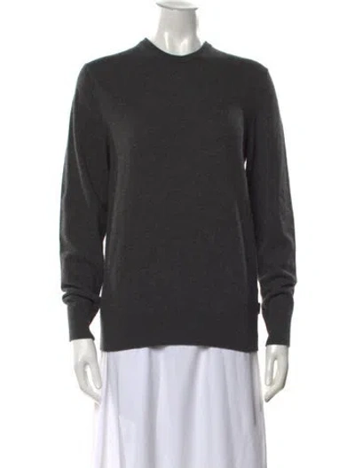 Pre-owned Moncler Virgin Wool Crew Neck Sweater In Gray