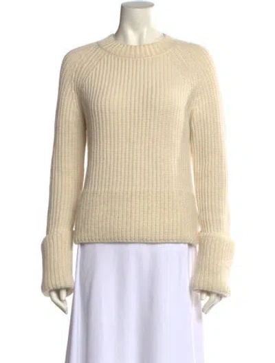 Pre-owned Moncler Virgin Wool Crew Neck Sweater In Neutral
