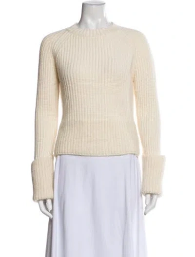 Pre-owned Moncler Virgin Wool Crew Neck Sweater In Neutral