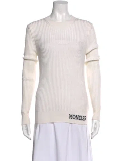 Pre-owned Moncler Virgin Wool Crew Neck Sweater In Neutral