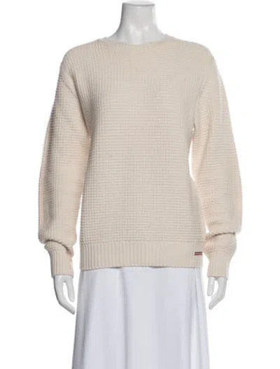 Pre-owned Moncler Virgin Wool Crew Neck Sweater In Neutral