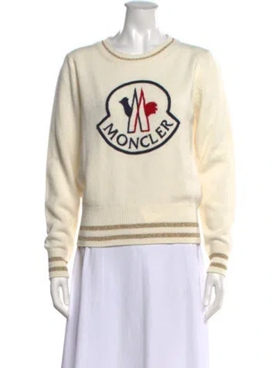 Pre-owned Moncler Virgin Wool Crew Neck Sweater In Neutrals