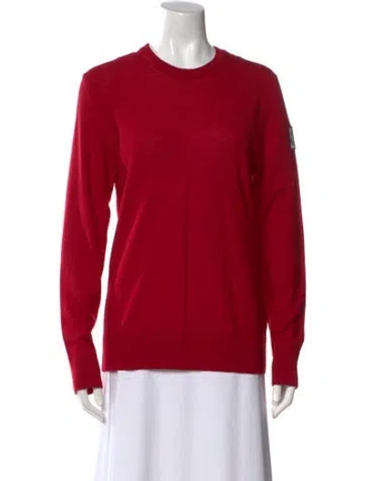 Pre-owned Moncler Virgin Wool Crew Neck Sweater In Red