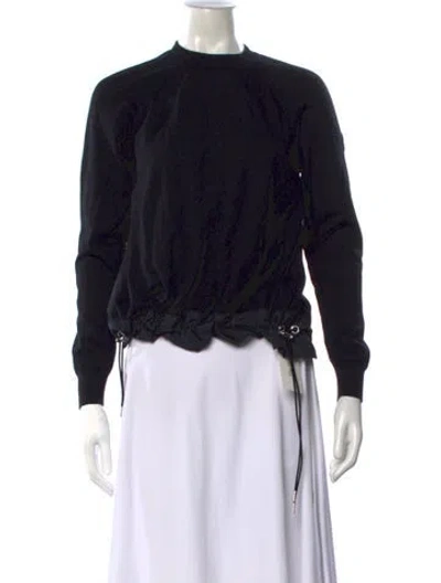 Pre-owned Moncler Virgin Wool Crew Neck Sweatshirt In Black