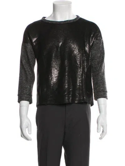 Pre-owned Moncler Virgin Wool Crew Neck Sweatshirt In Gray