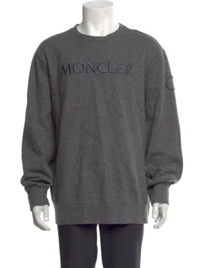 Pre-owned Moncler Virgin Wool Crew Neck Sweatshirt In Grey