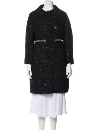 Pre-owned Moncler Virgin Wool Down Coat In Black