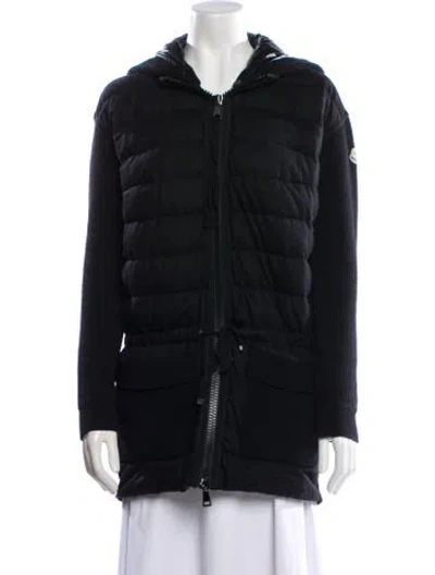 Pre-owned Moncler Virgin Wool Down Coat In Black