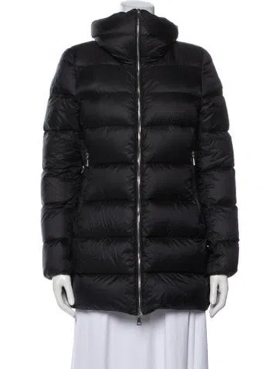 Pre-owned Moncler Virgin Wool Down Coat In Black