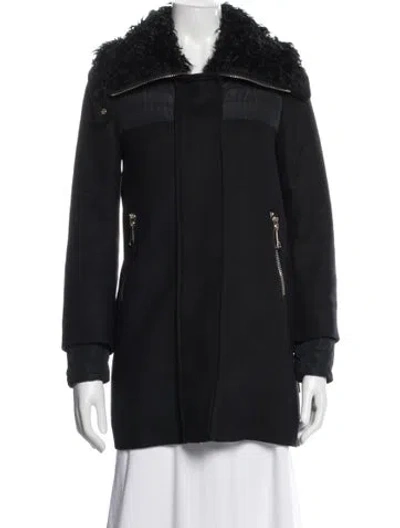 Pre-owned Moncler Virgin Wool Down Coat In Black