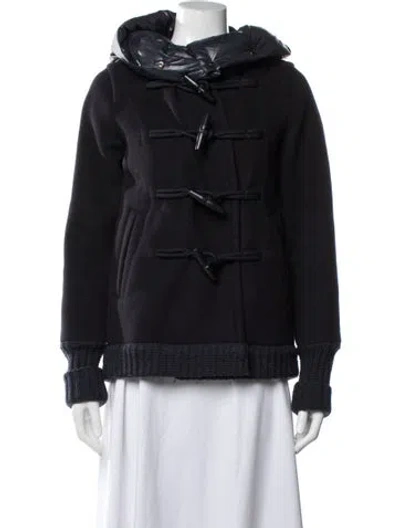 Pre-owned Moncler Virgin Wool Down Coat In Black