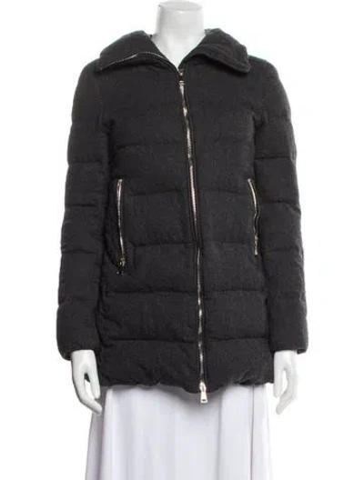 Pre-owned Moncler Virgin Wool Down Coat In Gray