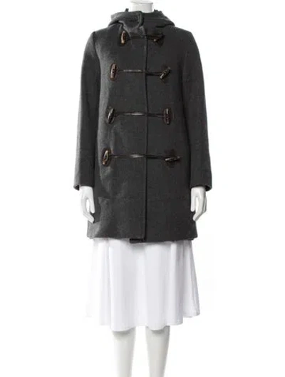 Pre-owned Moncler Virgin Wool Down Coat In Gray