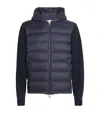 Moncler Virgin Wool Down-front Hoodie In Multi