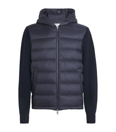 Moncler Virgin Wool Down-front Hoodie In Multi