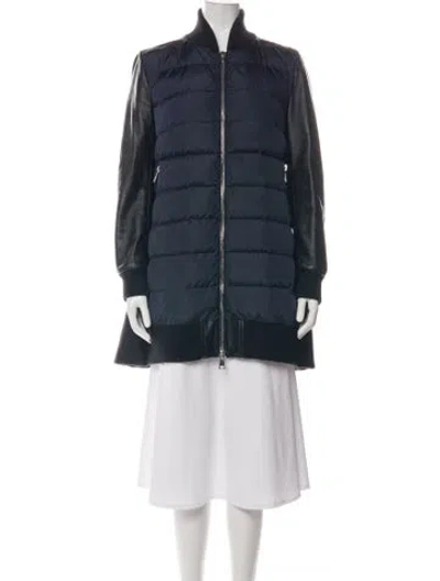 Pre-owned Moncler Virgin Wool Down Jacket In Blue
