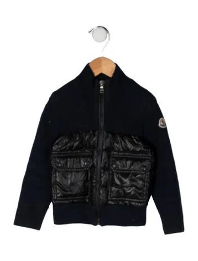 Pre-owned Moncler Babies' Virgin Wool Down Jacket In Blue
