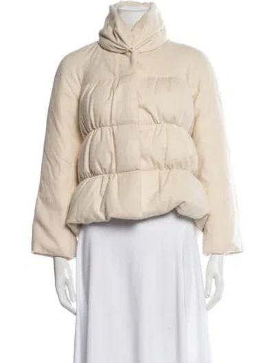 Pre-owned Moncler Virgin Wool Down Jacket In Neutral