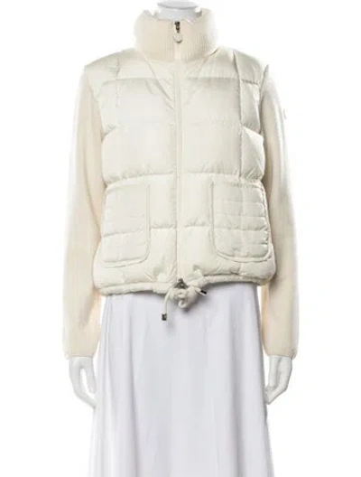 Pre-owned Moncler Virgin Wool Down Jacket In Neutral