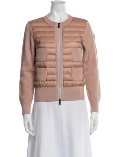 Pre-owned Moncler Virgin Wool Down Jacket In Pink