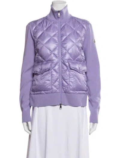 Pre-owned Moncler Virgin Wool Down Jacket In Purple