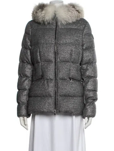 Pre-owned Moncler Virgin Wool Down Jacket In Silver
