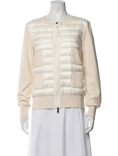 Pre-owned Moncler Virgin Wool Down Jacket In White