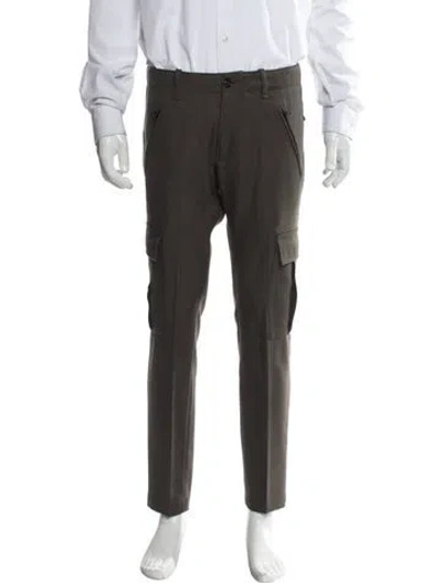 Pre-owned Moncler Virgin Wool Dress Pants In Gray