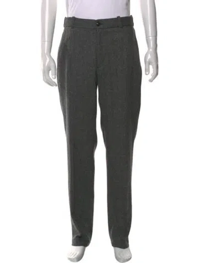 Pre-owned Moncler Virgin Wool Dress Pants In Grey