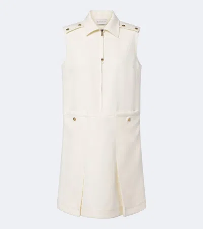 Moncler Virgin Wool Gabardine Shirt Dress In Neutral