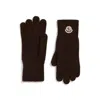 Moncler Virgin Wool Gloves In Brown