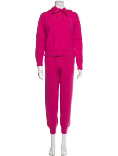 Pre-owned Moncler Virgin Wool Graphic Print Pant Set In Pink