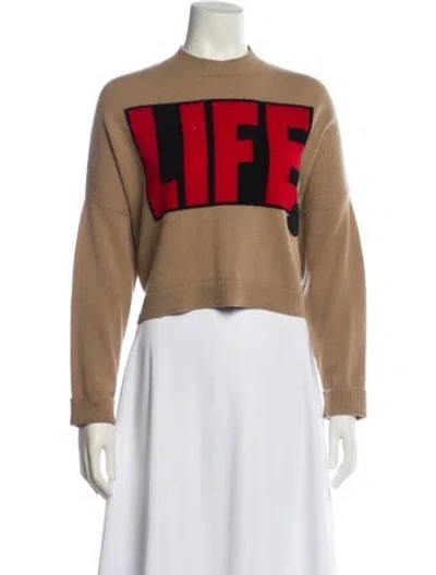 Pre-owned Moncler Virgin Wool Graphic Print Sweater In Neutral