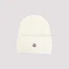 Moncler White Virgin Wool Hat In Neutral