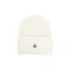 Moncler Ribbed-knit Wool Beanie In White