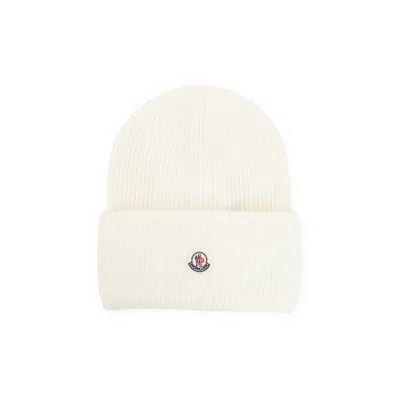 Moncler Virgin Wool Hat Women In White